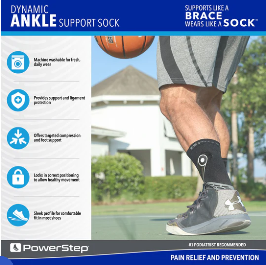 PowerStep Dynamic Ankle Support Sock